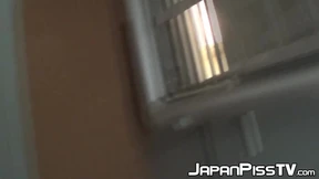 Distressed Japanese lady urinating in high heels