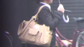 Sexy Japanese chicks peeing one by one in a public bathroom