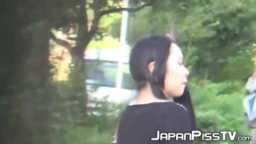 Naughty Japanese girls are emptying their bladders in secluded places