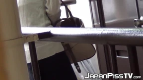 Japanese babes filmed peeing all around town
