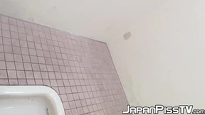 Japanese women use public restroom to pee and get filmed