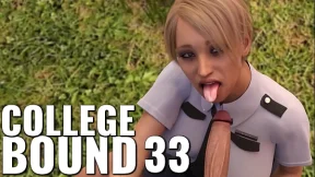 BOUND #33 - Police MILF sucking cock in public