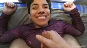 Quickie on the bed with wasted cumshot Quickie on the bed with wasted cumshot