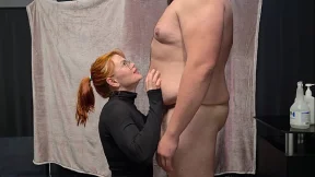 chubby man is kissing on his belly by hot redhair girl, then blowjob, and facial cumshot chubby man is kissing on his belly by hot redhair girl, then blowjob, and facial cumshot