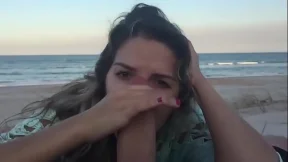 Throating Pov blowjob on the beach Throating Pov blowjob on the beach