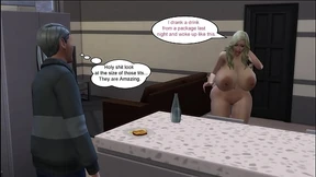 Young man turns into a busty bimbo and fucking her stepfather