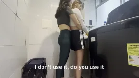 My lesbian stepsister helps me wash my dirty clothes