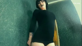 Goth girl Mavis Dracula teases you with her thick thighs, fat booty and panties Goth girl Mavis Dracula teases you with her thick thighs, fat booty and panties