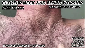 Closeup Neck and Beard Worship From Underneath Him