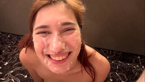 Facialcasting of Angie Elif - hard fuck, big cock, covered in cum