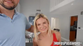 Blonde Lacy Tate gets her smooth pussy pounds by hunk dude
