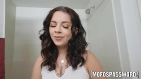 Bella Luna rubs her clit before spreading her legs for pussy banging