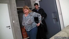 He doggy-style mounts an obese breasts voluptuous friend