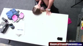 Young perp Violet Storm riding horny police dick to avoid jail
