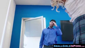 Petite stepdaughter craves stepdad's firm long dick