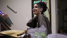 POV - Petite Brazillian Bartender girl fucks for Money after Work