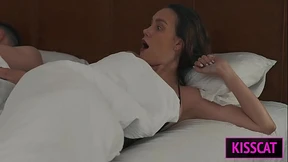Stepmom Shares Bed with Stepson and Catches Him Jerking to Porn—Will She Join or Just Watch?!