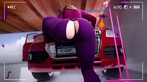Hot wife's leggings burst wide open, revealing huge booty in 3D gamer parody Hot wife's leggings burst wide open, revealing huge booty in 3D gamer parody