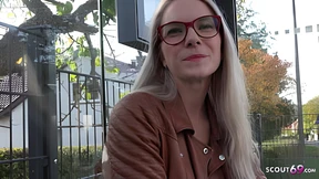 Fit blonde Glasses Girl Vivi Vallentine gets gangbanged by German scout