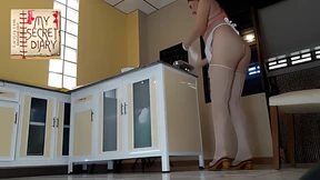 Juicy Housewife's Kitchen Orgy: Nudist Maid and Barefoot Bakers Go Wild