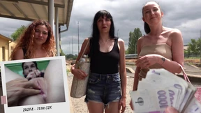 Debauched Czech railway conductor busted getting gangbanged on train toilet Debauched Czech railway conductor busted getting gangbanged on train toilet