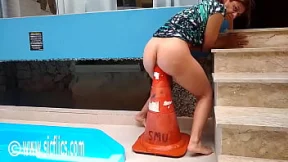 Mature Latin vixen aggressively takes huge XXXL street cone up her posterior Mature Latin vixen aggressively takes huge XXXL street cone up her posterior