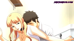 Blowjobs on the public train, raw penetration and cumshot, new hentai eng subbs