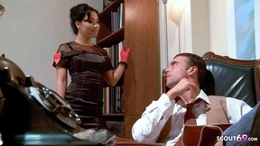 Busty Jap Secretary Asa Akira gets pounded by BBC boss in office