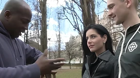 Seductive white woman gets her anus prepared with her husband watching