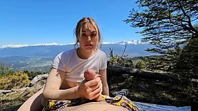 My stepbrother takes me to camp to fuck me and finish me inside