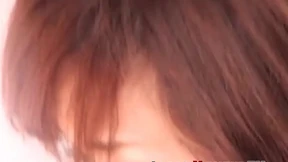 Young Japanese teen playing with huge dildo in secret