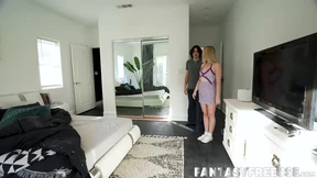 Innocent blonde needs to dome some house chores if she wants to stay here for free Innocent blonde needs to dome some house chores if she wants to stay here for free