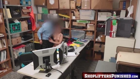 Shoplifting teen rides big dick for get out of jail free fuck
