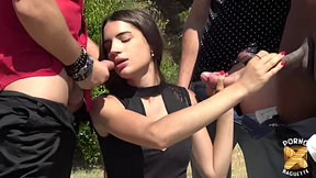 Group-gang-bang in anal&#x1F44C;-action, outdoor-sex-party with Candie