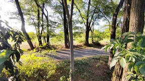 Crusty hag ravaged on bike trail gets pummeled on bench, big rig destroys all plans Crusty hag ravaged on bike trail gets pummeled on bench, big rig destroys all plans