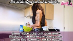 Blonde teen German teen gets butt&#x1F351;-fucked hard in kitchen