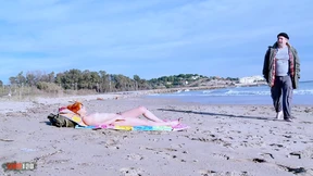 Ravishing Ginger Squirts Orgasmic Juices on Sandy Shores