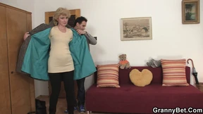 Elderly Blonde's XXX Fling with Silver Fox