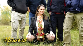 Old English Whore Eva Jayne Gets Railed by Strangers in the Woods