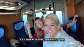 Public Lewd Encounters with Two Female Fleshpots Uncovering Each Other
