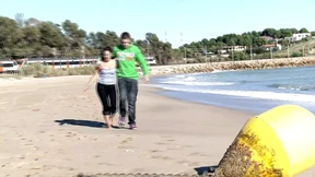 Steamy duo sneaks away from crowds at the beach, ready for an intimate and lustful escapade Steamy duo sneaks away from crowds at the beach, ready for an intimate and lustful escapade