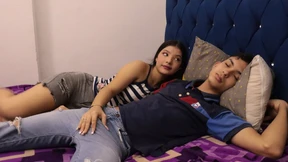Sister initiates taboo fuckfest encounter by fondling brother's giant erection