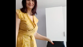 Sexy cougar mom's booty shaking strip tease drives you wild