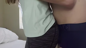 Stepsis begs for creampie, yoga pants on Stepsis begs for creampie, yoga pants on