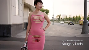Ripped apart her dress, exposing her juicy assets to public view