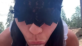 Blonde Babe Gets Face-fucked by Hung Stud on Magical Forest Floor