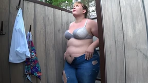 Chubby Girl's Beach Swimsuit&#x6DEB;&#x8863; Change, Big Booty Revealed