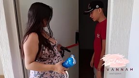 Savannah Watson's Hot Pregnancy Fucks Neighbor On Building Stairs
