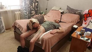 Stepmom gives blowjob to get a mouthful of cum