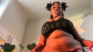 Sweet Black with Massive Breasts Teasing